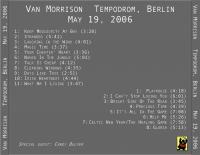 VAN MORRISON 2006-05-19 Berlin, Germany - Tempodro